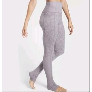 Athleta Lavender Gray High-Waist Stirrup Leggings